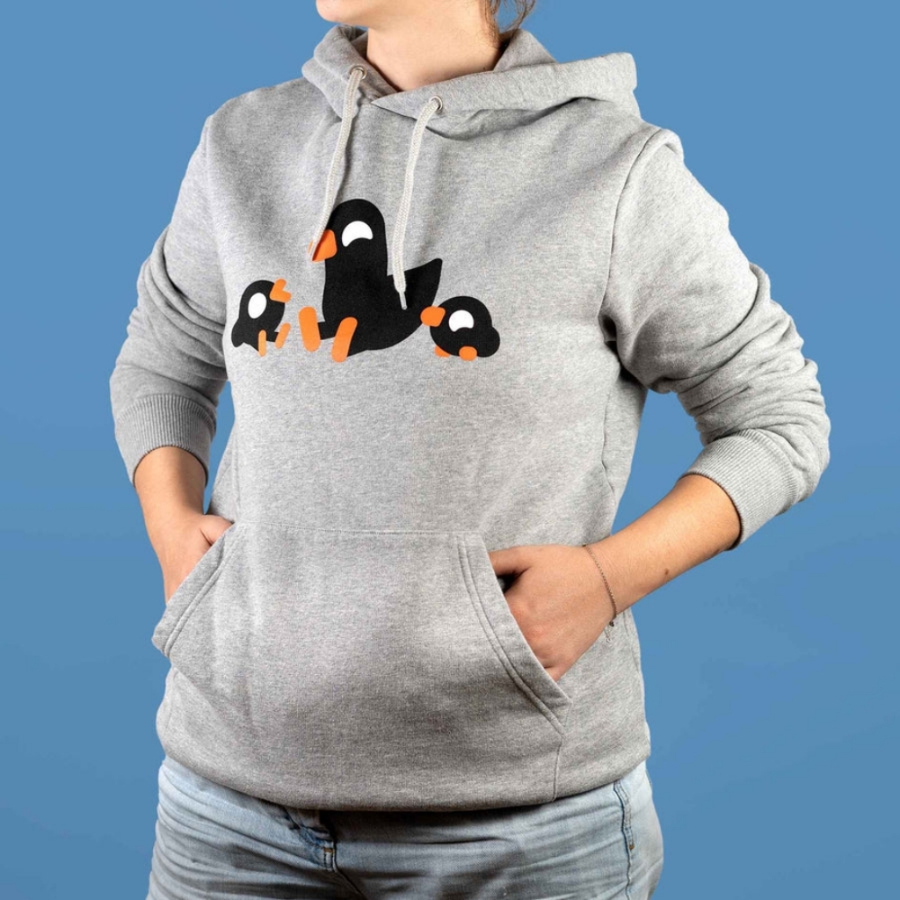 Kurzgesagt Duck Hoodie Light Gray Grey Unisex Sweatshirt Fleece Lined Read Below